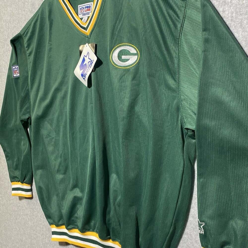 Vintage Green Bay Packers Starter Pro Line Pullover Jacket Mens L NWT Sideline - Picture 2 of 12